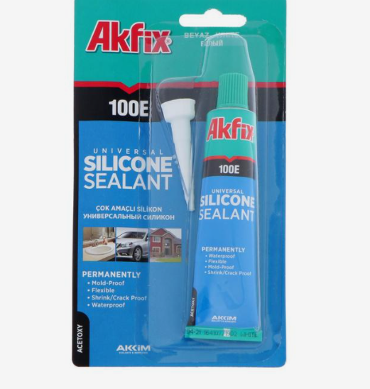 Герметик Akfix 100E, универсальный, силиконовый, белый, 50 мл 5149731 5149731 фото 3