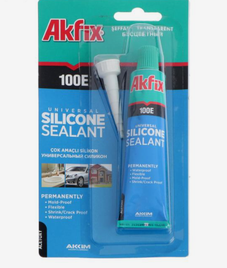 Герметик Akfix 100E, универсальный, силиконовый, прозрачный, 50 мл 5149732 5149732 фото 3