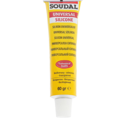 Герметик Soudal, силиконовый, универсальный, бесцветный, 60 гр 1262725 1262725