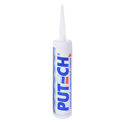 Герметик силиконовый PUTECH, санитарный, 280мл, прозрачный 634-030