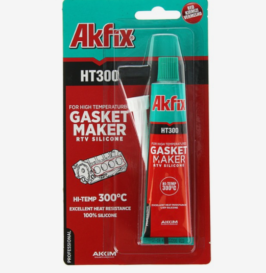 Герметик Akfix HT300, силиконовый, термостойкий, красный, 50 мл 3514891 3514891 фото 2