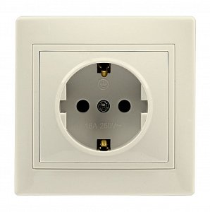 розетка smartbuy "венера" 1гн. 16a с/з пластик бежевый sbe-01i-16-s1-z-c