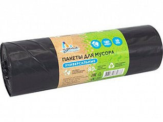 мешки д/мусора 160л 80х110  10шт рулон идеал универсальные 50 мкр.  мшх48177 пакх179