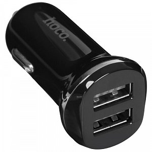 автомобильное з/у hoco z1 2usb 2.1a черный (1/32/128) 6957531035909