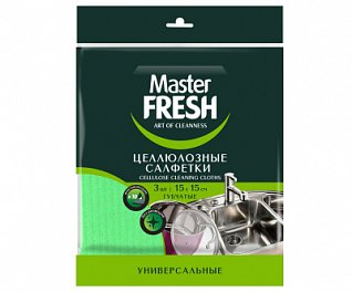 салфетки целлюлозные 15*15 см упаковка 3 шт master fresh 