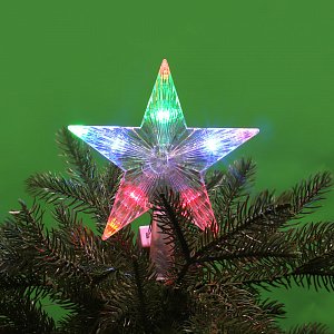 сноу бум гирлянда эл. макушка на ёлку 15см, 10 led, мульти, пост.свечение, пвх прозрач., 220в 381-26