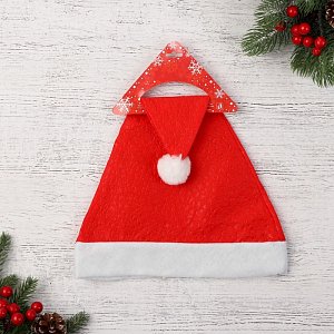 колпак новогодний "красный в крапинку" 28х38 см, красный 1390648 1390648