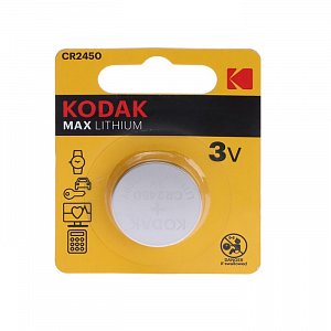 батарейка литиевая kodak max, cr2450-1bl, 3в, блистер, 1 шт. 9336784 9336784