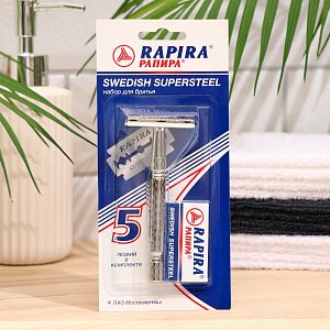 Т-образная бритва Rapira "Суперсталь" + 5 лезвий 2261030 2261030