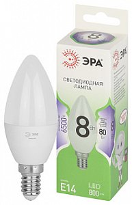 лампочка светодиодная эра green line led b35-8w-865-e14 gl e14 8 вт свеча холодный свет лам463