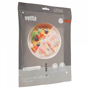 пакеты-чехлы (крышки) для продуктов, на резинке, тм vetta, 100шт, 30см, полиэтилен 438-276