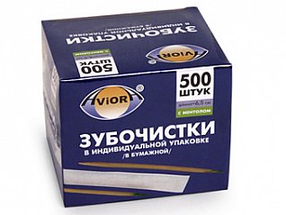 зубочистки бамбуковые в индивидуальной бумажной упаковке, с ментолом, 500 шт. в картонной коробке, a