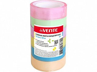клейкая лента "devente" 45мкм, 12мм*10м цв., цена за 6 шт. ассорти 4162801 скч70
