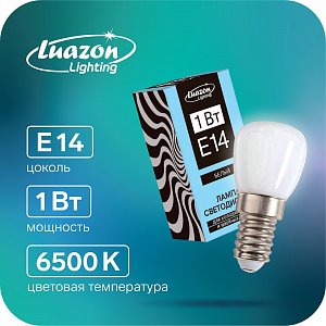 лампа светодиодная luazon lighting, e14, 1вт, 220в, 6500к, для холодильников и швейных машин 5156380