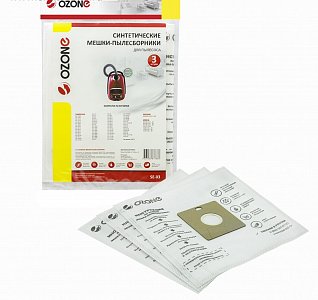мешки-пылесборники se-03 ozone синтетические для пылесоса, 3 шт 4300696 4300696