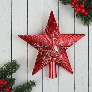 наконечник "звезда ребристая сияние" 19,5х19,5 см, красный   10514258 10514258