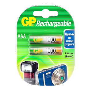 аккумулятор бытовой gp hr03 aaa bl2 ni-mh 1000mah в пластиковой упаковке (2/20/200) gp 100aaahc-2dec
