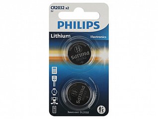 батарейка "philips" cr2032-2bl  литиевые 2шт, (2/40/400/56000)  (цена за 1шт.) бат618
