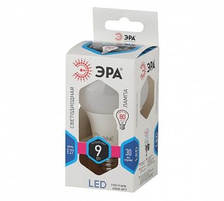 лампа светодиодная "эра" led smd a60-9w-840-e27 (холодный свет) лам306