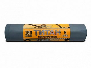 мешки д/мусора  180л 80мкм ромашка титан (рул. 5шт) пвд 90х110 черные пакх225