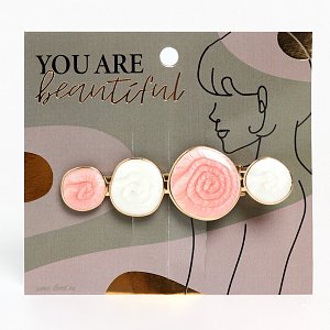 стильная заколка на подложке you are beautiful, 0.3 х 1.5 х 6.2 см      9843446 9843446
