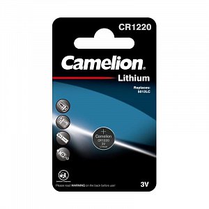 батарейка camelion cr1220 bl1 lithium 3v (1/10/1800) 3071