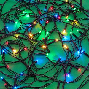 сноу бум гирлянда эл. вьюн 9м, 100 led, мультицвет, 8 реж, пвх черный, 220в 384-029