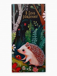 конверт для денег «с днем рождения!», ёжик, 16,5 х 8 см   10939487 10939487
