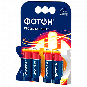 батарейка фотон lr6 aa bl4 alkaline 1.5v (4/40/480) 22445
