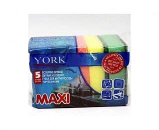 губки для посуды "йорк" maxi 5шт.*5/50(3004) 