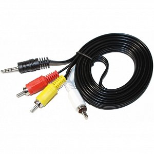кабель aux gopower jack 3.5mm (m)-3xrca (m) 1м пвх черный premium zip-lock c подвесом (1/200) 00-000