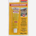 Герметик Soudal, силиконовый, универсальный, бесцветный, 60 гр 1262725 1262725 фото 2