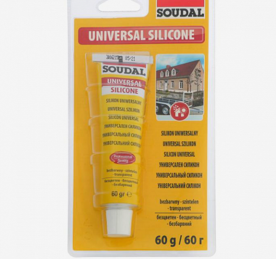 Герметик Soudal, силиконовый, универсальный, бесцветный, 60 гр 1262725 1262725 фото 2