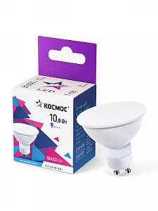 лампа светодиодная космос gu10 10.5w 6500к 230v софит матовая (1/10/80) lkecled10.5wgu10c65