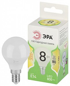 лампочка светодиодная эра green line led p45-8w-830-e14 gl e14 8 вт шар теплый свет лам543