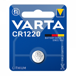 батарейка varta electronics cr1220 bl1 lithium 3v (6220) (1/10/100) 06220101401