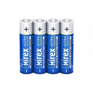 батарея щелочная mirex lr03 / aaa 1,5v  4 шт (4/40/1000), shrink бат366