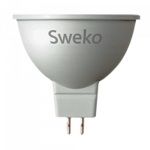лампа светодиодная sweko mr16 gu5.3 7w 4000к 230v (1/5/100) 42led-mr16-7w-230-4000k-gu5,3-p