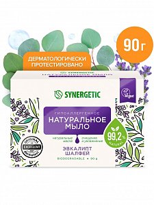 Synergetic натуральное туалетное мыло  Эвкалипт и шалфей  90 г 200100