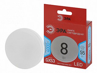 лампа светодиодная эра red line led gx-8w-840-gx53 r gx53 8вт таблетка нейтральный белый свет лам879