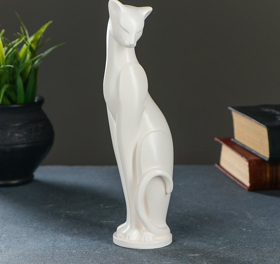 Фигура "Кошка Грация" белая, 6х7х23см 3308487 3308487