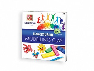 пластилин 12цв, луч "классика" 240гр, со стеком 7с 331-08 пла1200