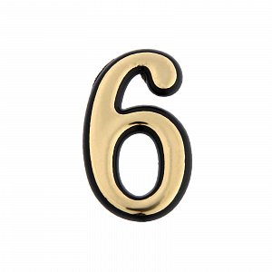цифра дверная "6" тундра, пластиковая, цвет золото 1 шт. 6253191 6253191