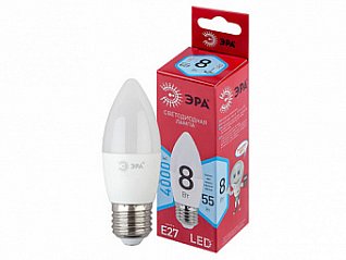 лампочка светодиодная эра red line led b35-8w-840-e27 r e27 / е27 8 вт свеча нейтральный белый свет 